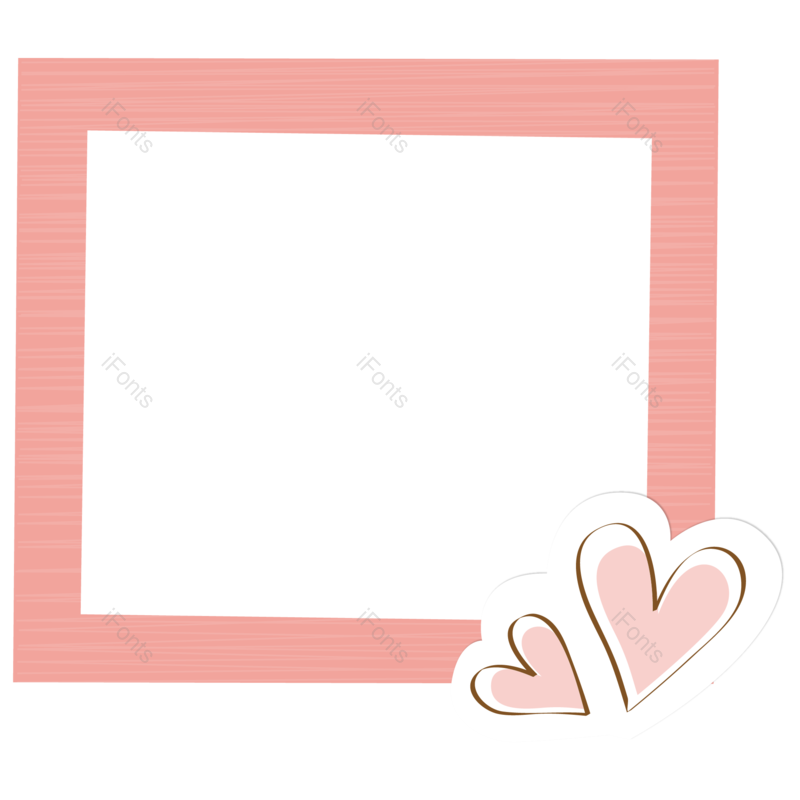 卡通风图片,卡通边框元素,爱心相框PNG,手绘免抠素材